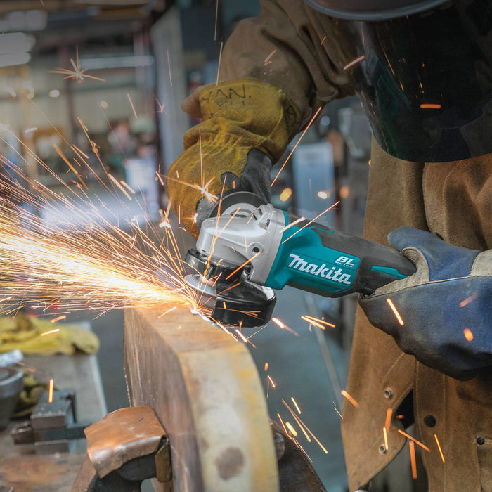 Makita (XAG11Z) 18V LXT® Brushless 4-1/2” / 5" Paddle Switch Cut-Off/Angle Grinder, electric brake, lock-off, no lock-on (Tool Only)