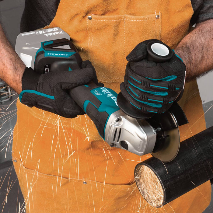 Makita (XAG11Z) 18V LXT® Brushless 4-1/2” / 5" Paddle Switch Cut-Off/Angle Grinder, electric brake, lock-off, no lock-on (Tool Only)