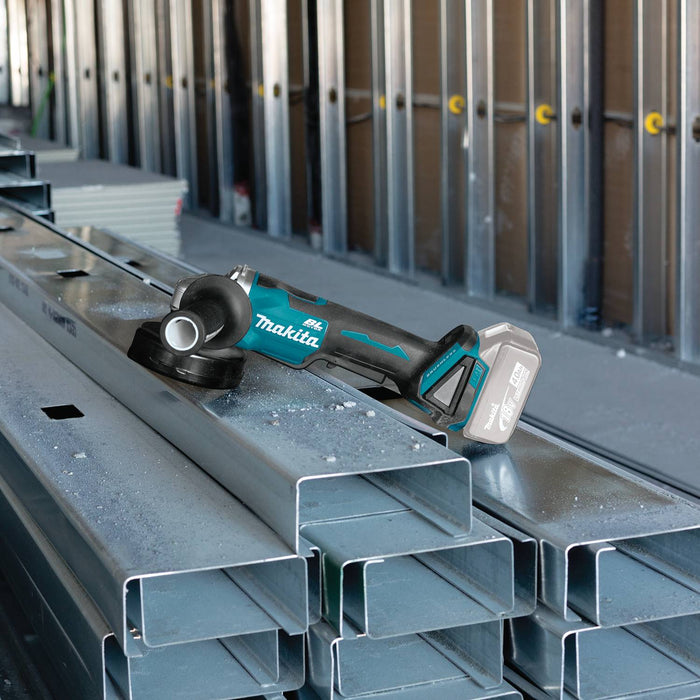 Makita (XAG11Z) 18V LXT® Brushless 4-1/2” / 5" Paddle Switch Cut-Off/Angle Grinder, electric brake, lock-off, no lock-on (Tool Only)