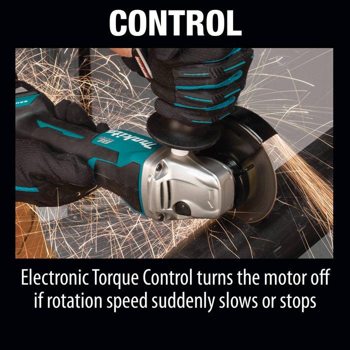 Makita (XAG11Z) 18V LXT® Brushless 4-1/2” / 5" Paddle Switch Cut-Off/Angle Grinder, electric brake, lock-off, no lock-on (Tool Only)