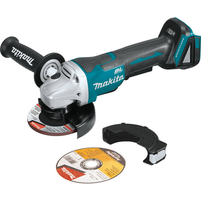 Makita (XAG11Z) 18V LXT® Brushless 4-1/2” / 5" Paddle Switch Cut-Off/Angle Grinder, electric brake, lock-off, no lock-on (Tool Only)