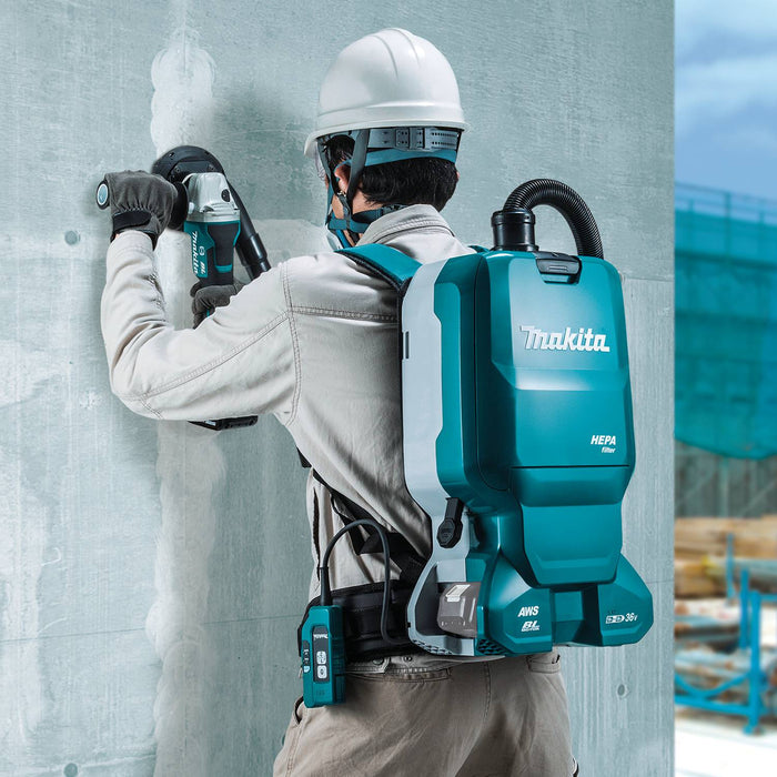 Makita (XCV18ZX) 36V (18V X2) LXT® Brushless 1.6 Gallon HEPA Filter Backpack Dry Dust Extractor, AWS® Capable (Tool Only)