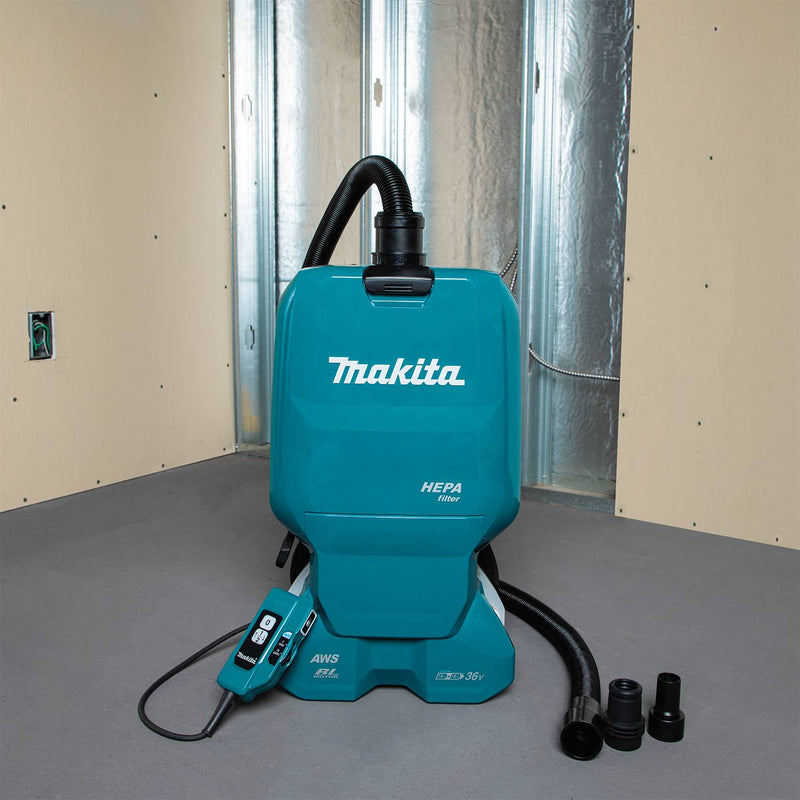 Makita (XCV18ZX) 36V (18V X2) LXT® Brushless 1.6 Gallon HEPA Filter Backpack Dry Dust Extractor, AWS® Capable (Tool Only)