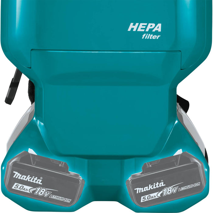 Makita (XCV18ZX) 36V (18V X2) LXT® Brushless 1.6 Gallon HEPA Filter Backpack Dry Dust Extractor, AWS® Capable (Tool Only)
