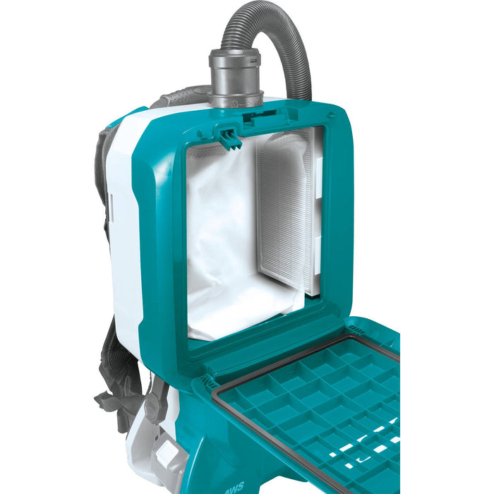Makita (XCV18ZX) 36V (18V X2) LXT® Brushless 1.6 Gallon HEPA Filter Backpack Dry Dust Extractor, AWS® Capable (Tool Only)