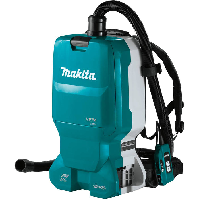 Makita (XCV18ZX) 36V (18V X2) LXT® Brushless 1.6 Gallon HEPA Filter Backpack Dry Dust Extractor, AWS® Capable (Tool Only)