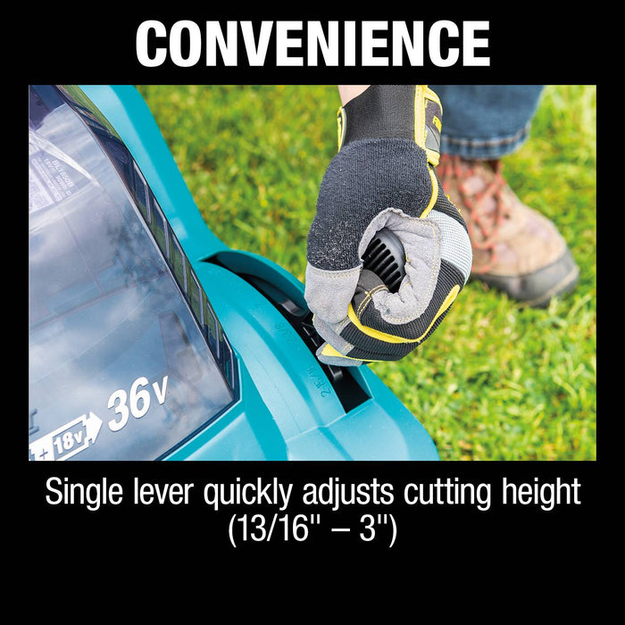 Makita (XML05PT-R) 36V (18V X2) LXT® 17" Residential Lawn Mower Kit, dual port charger (5.0Ah) (Factory Reconditioned)