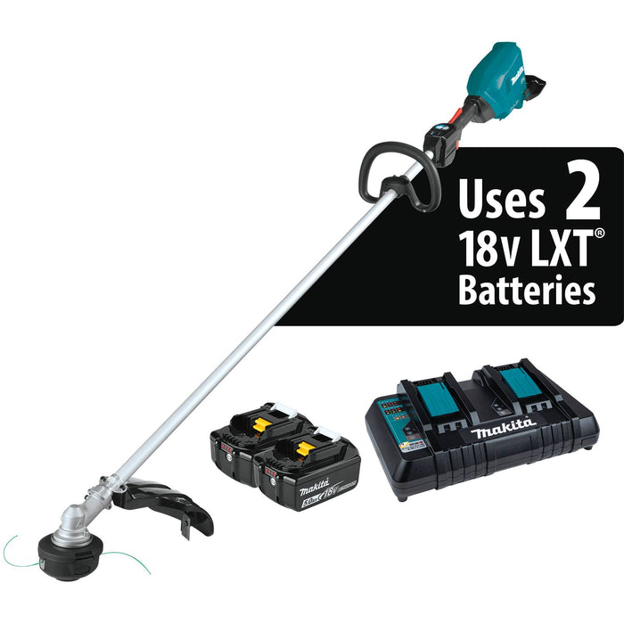Makita (XRU18PT) 36V (18V X2) LXT® Brushless String Trimmer Kit, dual port charger (5.0Ah)