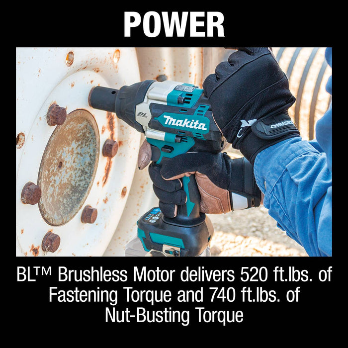 Makita (XWT18Z-R) 18V LXT® Brushless 4-Speed Mid-Torque 1/2" Sq. Drive Impact Wrench w/ Detent Anvil, (Tool Only) (Factory Reconditioned)