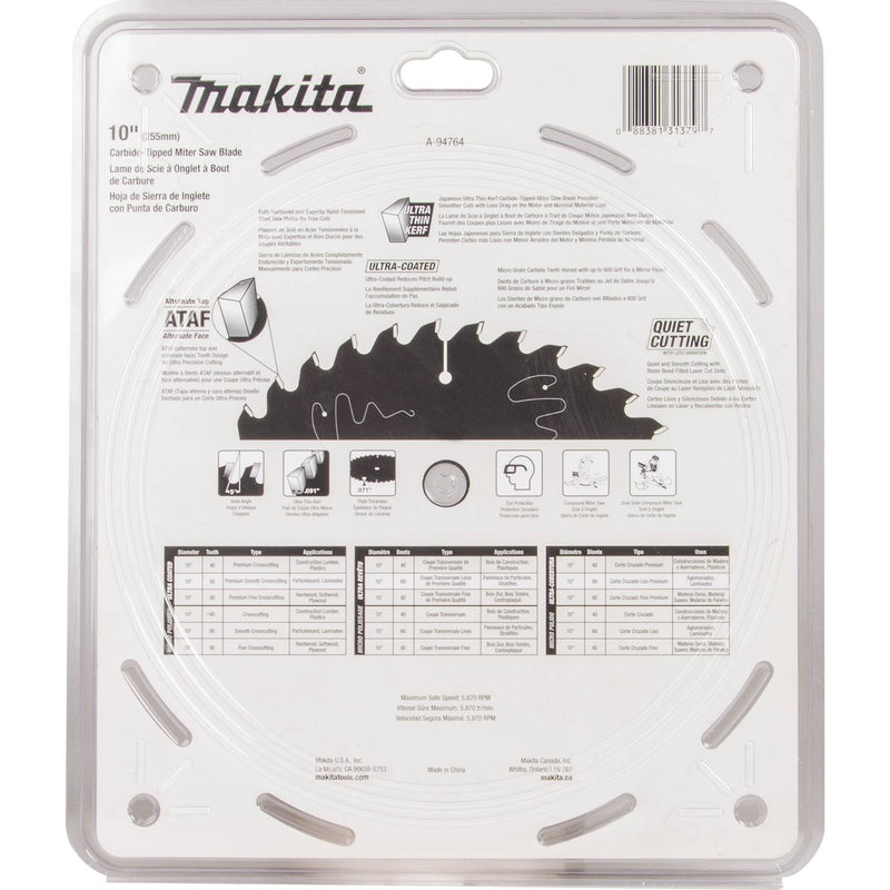Makita (A-94764) 10" 60T Ultra-Coated Miter Saw Blade