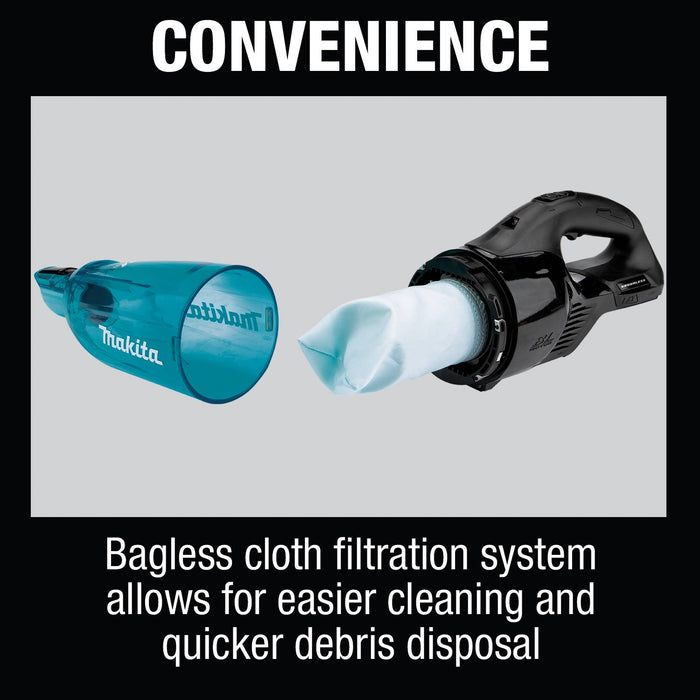 Makita (XLC03ZBX4) 18V LXT® Brushless Compact Vacuum, Trigger w/ Lock (Tool Only)