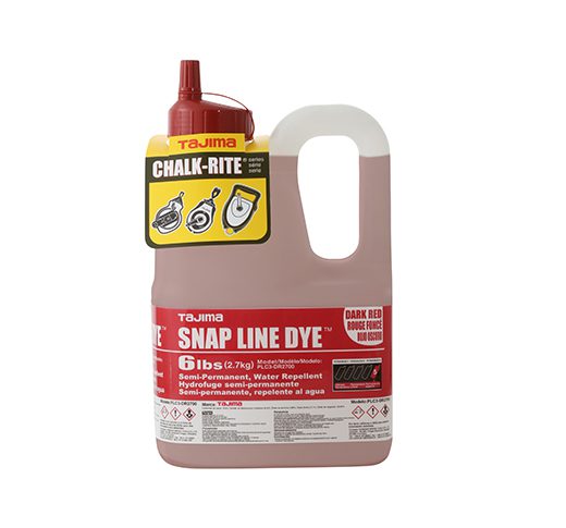 Tajima (PLC3-DR2700) Snap Line Dye, permanent marking chalk, dark red, easy-fill nozzle, 2.7 kgs. / 6 lbs.