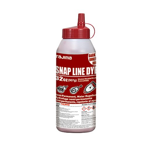 Tajima (PLC3-DR900) Snap Line Dye, permanent marking chalk, dark red, easy-fill nozzle, 907g / 32 oz.