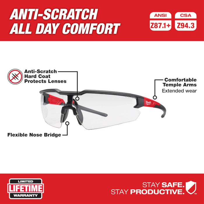 Milwaukee (48-73-2010) Safety Glasses - Clear Anti-Scratch Lenses