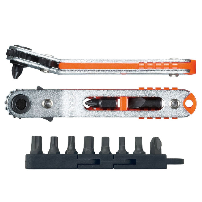 VESSEL (TX79U) Low-Profile Flat Plate Ratchet Screwdriver Set (15° Bent-up Type)
