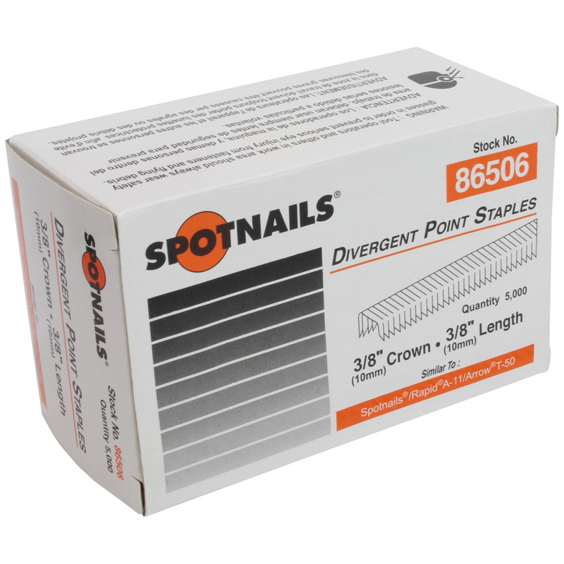 3/8" Crown Fine Wire Staples - Similar to Rapid A-11/Arrow T-50