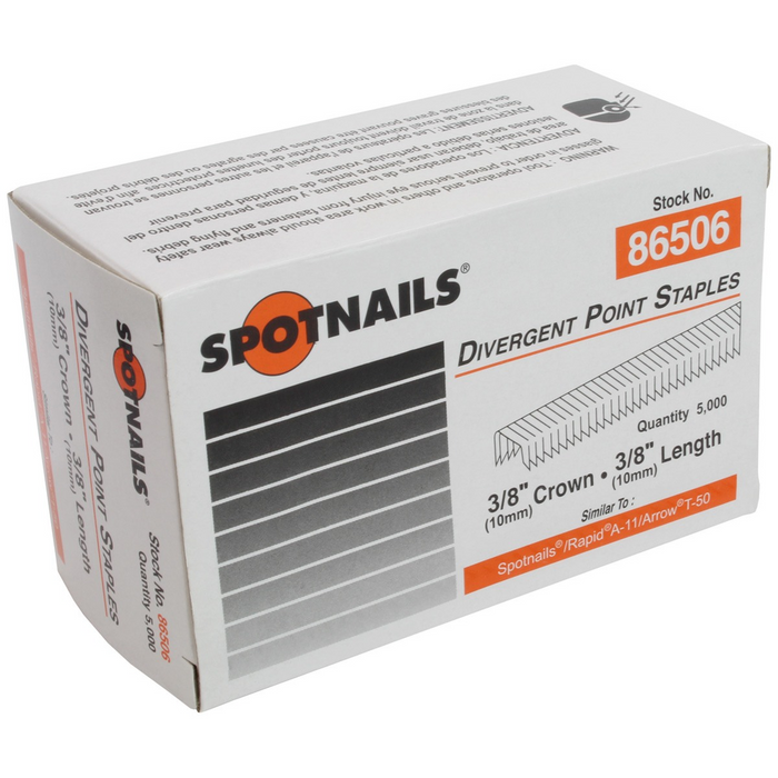 3/8" Crown Fine Wire Staples - Similar to Rapid A-11/Arrow T-50