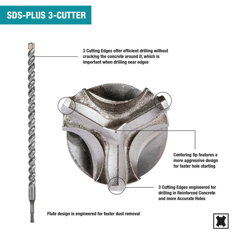 Makita (B-61167) 3/4" x 18" SDS-PLUS Bit, 3-Cutter