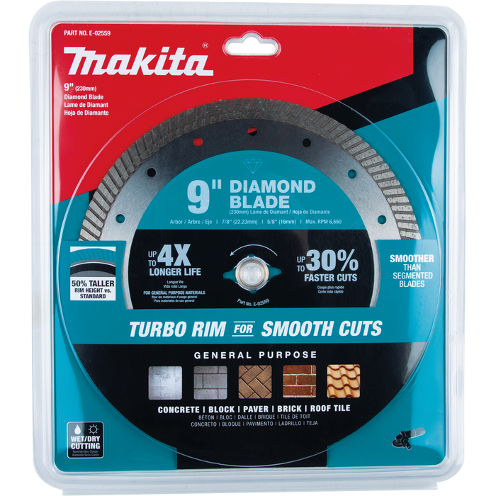 Makita (E-02559) 9" Diamond Blade, Turbo, General Purpose