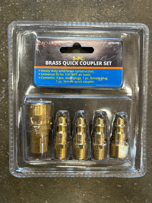 Cal - Hawk (CZQC5PBF) 5 - Piece Brass Quick Coupler Set - Pacific Power Tools