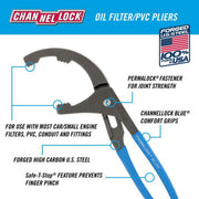 CHANNELLOCK 209 | 9-in. Oil Filter/PVC Pliers - Pacific Power Tools