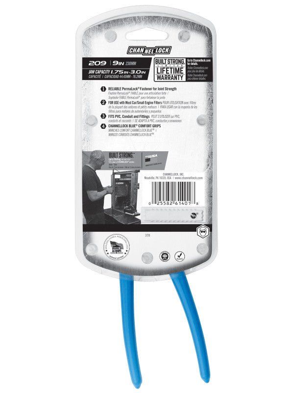 CHANNELLOCK 209 | 9-in. Oil Filter/PVC Pliers - Pacific Power Tools