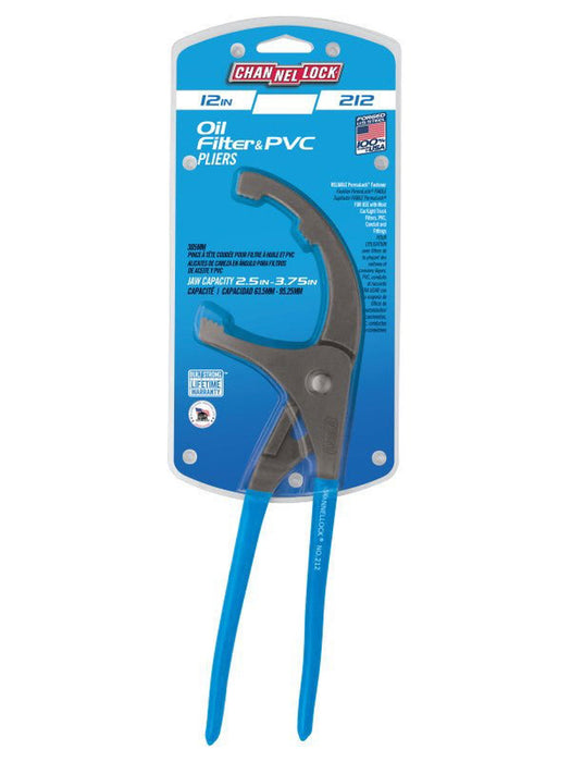 CHANNELLOCK 212 | 12-in. Oil Filter/PVC Pliers - Pacific Power Tools