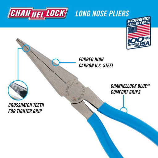 CHANNELLOCK 3017 | 8-in. Long Nose Cutter Pliers - Pacific Power Tools