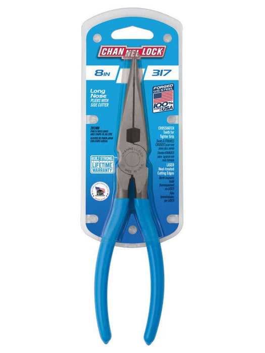 CHANNELLOCK 317 | 8-in. Long Nose Pliers with Side Cutter - Pacific Power Tools