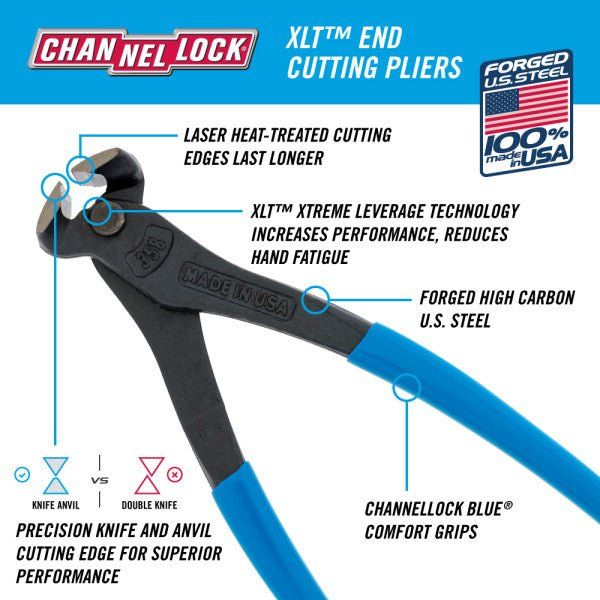 CHANNELLOCK 358 | 8-in. XLT™ End Cutting Pliers - Pacific Power Tools