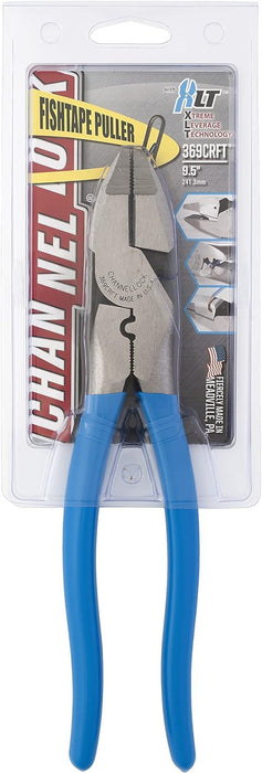 CHANNELLOCK 369CRFT | 9.5-in. Linemen's Plier, Hi-Leverage with Crimper/Cutter and Fish Tape Puller - Pacific Power Tools