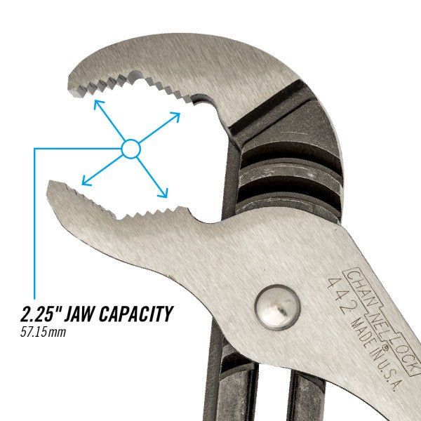CHANNELLOCK 442 | 12-in. V-Jaw Tongue & Groove Pliers - Pacific Power Tools