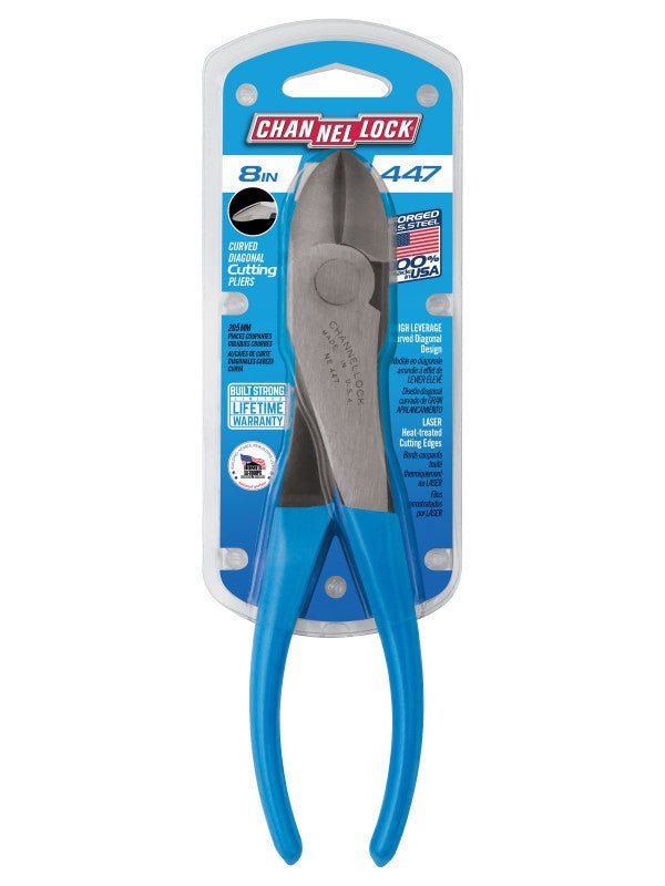 CHANNELLOCK 447 | 8-in. High Leverage Curved Diagonal Cutting Pliers - Pacific Power Tools