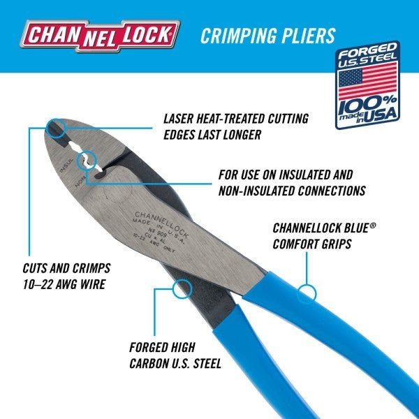 CHANNELLOCK 909 | 9.5-in. Crimping Pliers - Pacific Power Tools