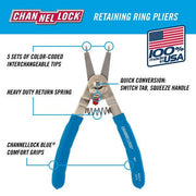 CHANNELLOCK 927 | 8-in. Convertible Retaining Ring Pliers - Pacific Power Tools