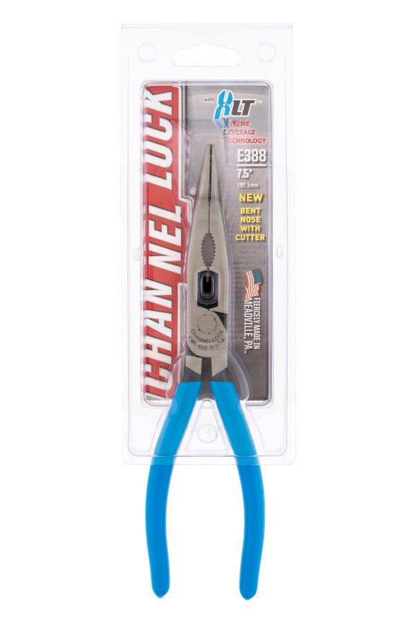 CHANNELLOCK E388 | 8-in. XLT™ Combination Bent Long Nose Pliers With Cutter - Pacific Power Tools