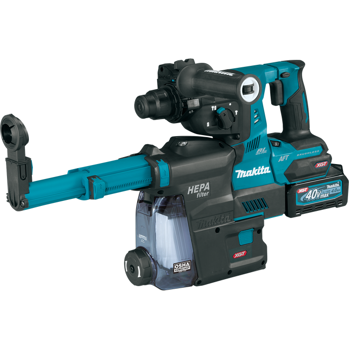 Makita (GRH01M1W) 40V Max XGT Brushless 1-1/8" SDS-Plus Rotary Hammer Kit/ Dust Extractor