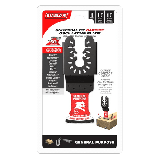 Diablo | 1 - 1/4" AMPED™ Demo Demon™ Universal Fit Carbide Teeth Oscillating Blade for General Purpose Cuts (3 - Pack) - Pacific Power Tools