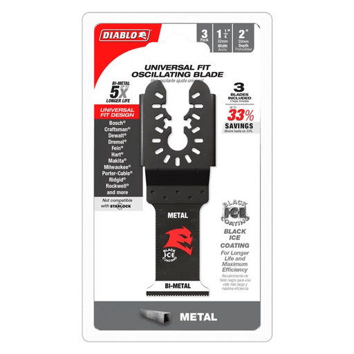 Diablo | 1 - 1/4" Steel Demon™ Universal Fit Bi - Metal Oscillating Blades for Metal (3 - Pack) - Pacific Power Tools