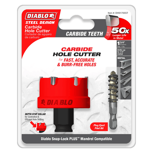 Diablo | 1 - 3/4" Steel Demon™ Carbide Teeth Hole Cutter - Pacific Power Tools