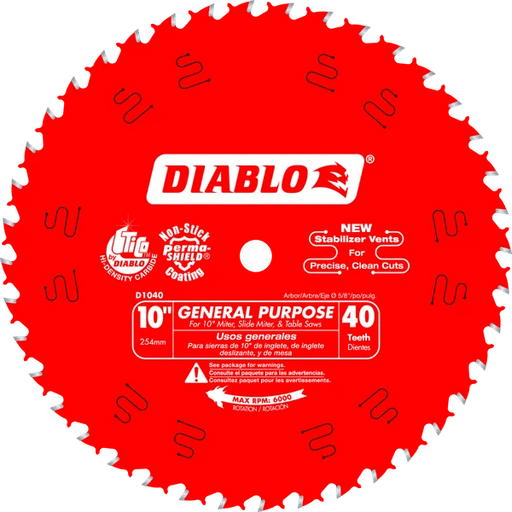 Diablo | 10" x 40 - Teeth General Purpose Saw Blade for Wood - Pacific Power Tools