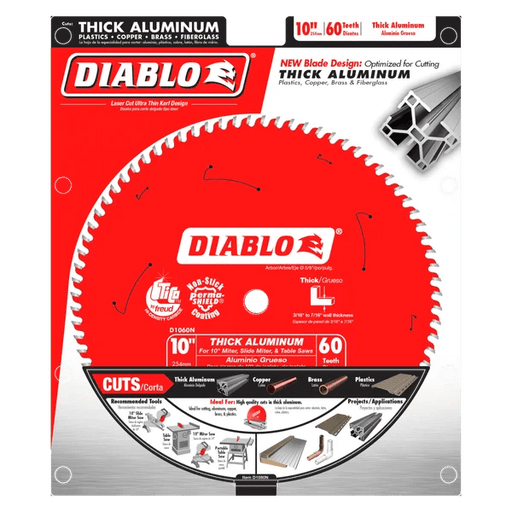 Diablo | 10" x 60 - Teeth Saw Blade for Thick Aluminum - Pacific Power Tools