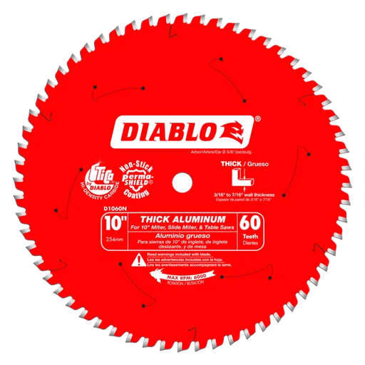 Diablo | 10" x 60 - Teeth Saw Blade for Thick Aluminum - Pacific Power Tools