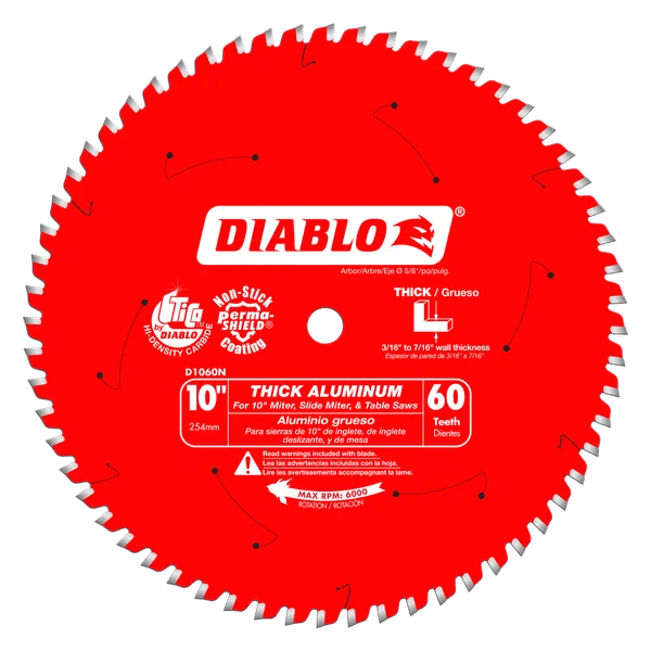 Diablo | 10" x 60 - Teeth Saw Blade for Thick Aluminum - Pacific Power Tools