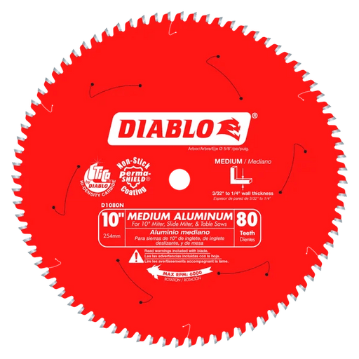 Diablo | 10" x 80 - Teeth Saw Blade for Medium Aluminum - Pacific Power Tools