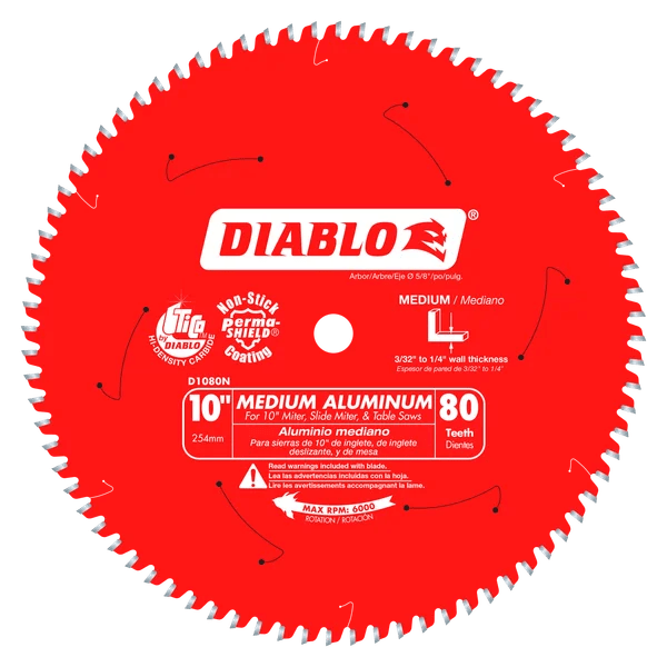 Diablo | 10" x 80 - Teeth Saw Blade for Medium Aluminum - Pacific Power Tools