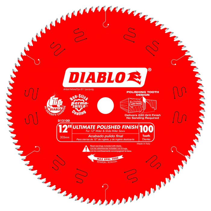 Diablo | 12" x 100 - Teeth Ultimate Polished Finish Saw Blade for Wood - Pacific Power Tools