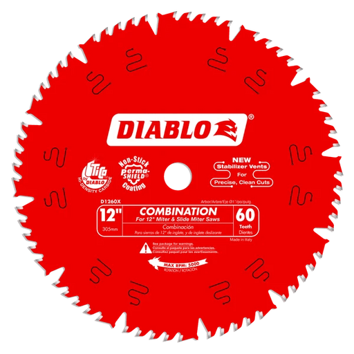 Diablo | 12" x 60 - Teeth Combination Saw Blade for Wood - Pacific Power Tools