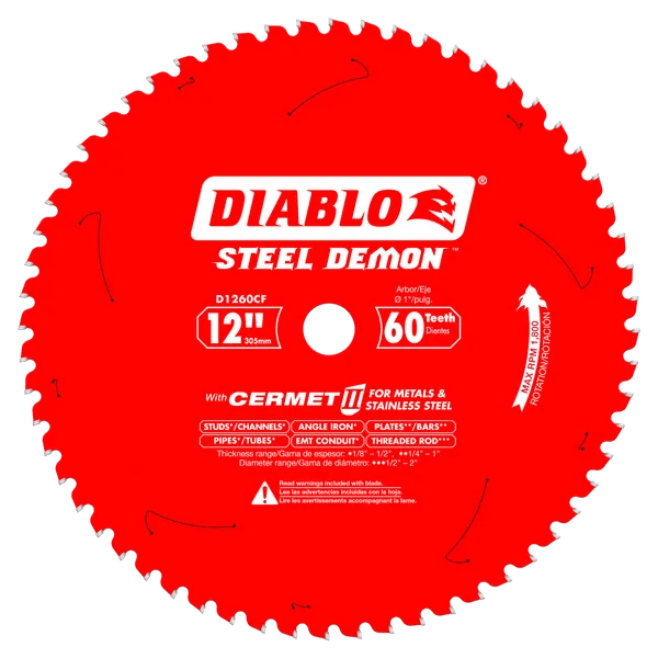 Diablo | 12" x 60 - Teeth Steel Demon™ Cermet II Saw Blade for Medium Metal - Pacific Power Tools