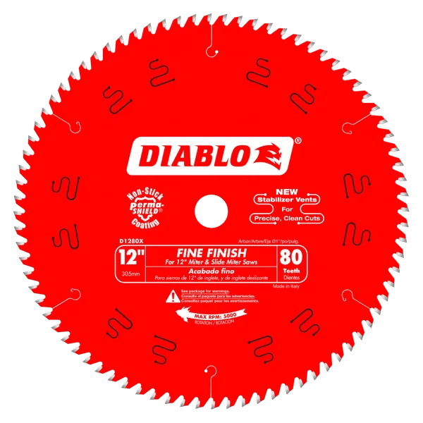 Diablo | 12" x 80 - Teeth Fine Finish Saw Blade for Wood - Pacific Power Tools